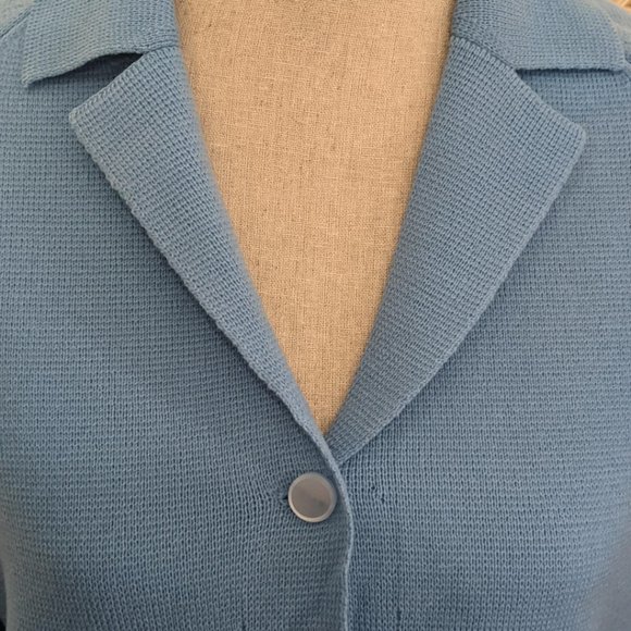 Vintage baby blue cardigan with collar - Picture 6 of 8